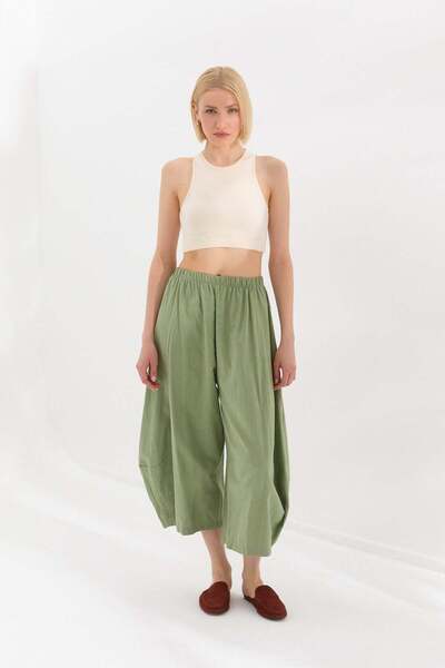 PARKhande Şalvar Keten Pantolon Olive
