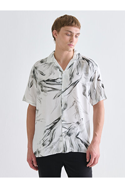 LC Waikiki Regular Fit Short Sleeve Patterned Viscose Men's Shirt