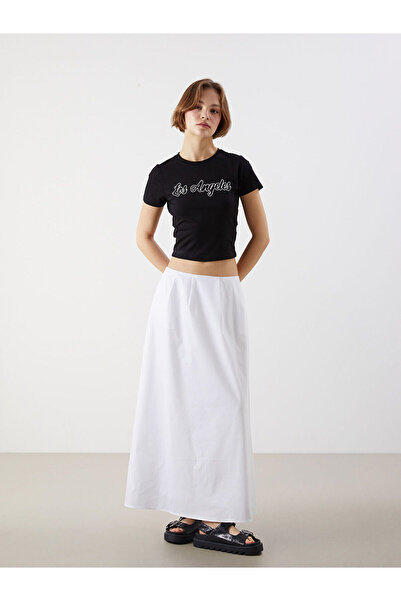 LC Waikiki Φούστα ποπλίνα με φερμουάρ στη μέση