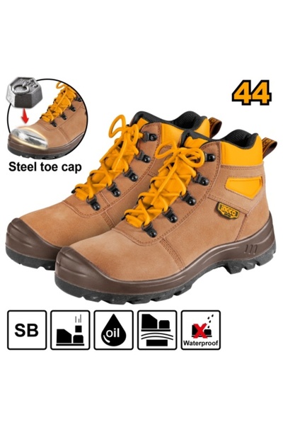Ingco Καφέ σουέτ μπότες ασφαλείας με ατσάλινη μύτη 40 SSH 02 SB.40