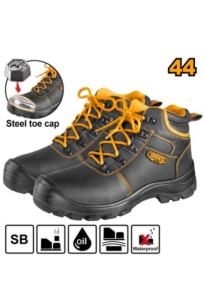 Ingco Προστατευτικές Μπότες Μαύρες με Ατσάλινη Μύτη 46 SSH 04 SB.46