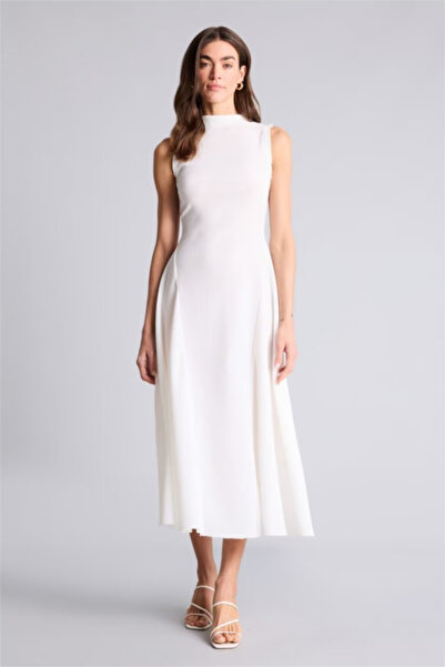 DeFacto Relax Fit Wrinkled Textured Midi Dress H0859Ax26Sp