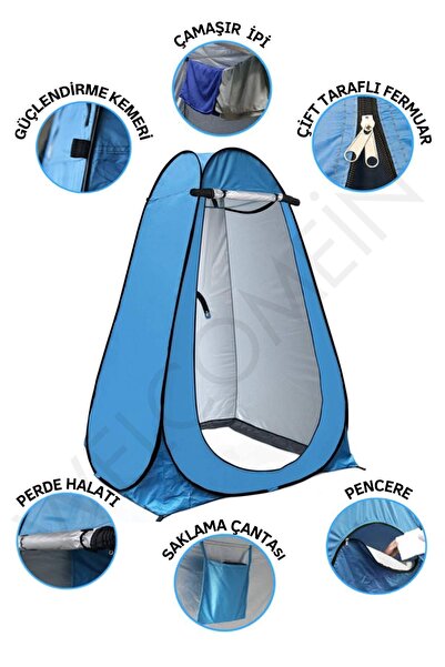 ozbience Portatif Kamp ve Plaj Duş Giyinme ve Tuvalet Çadırı 120x120x190 cm