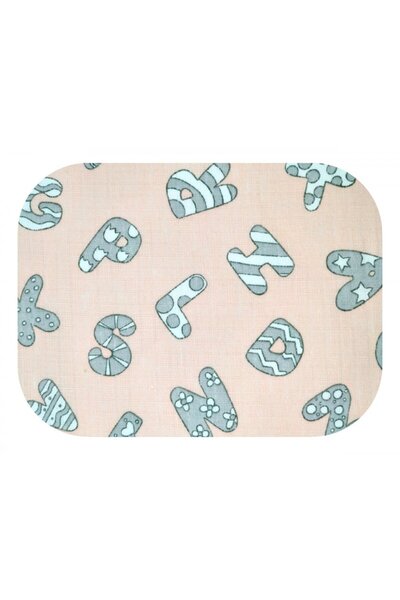 EgaKids Scutec din muselina tetra 70x80 cm model Pink Alphabet