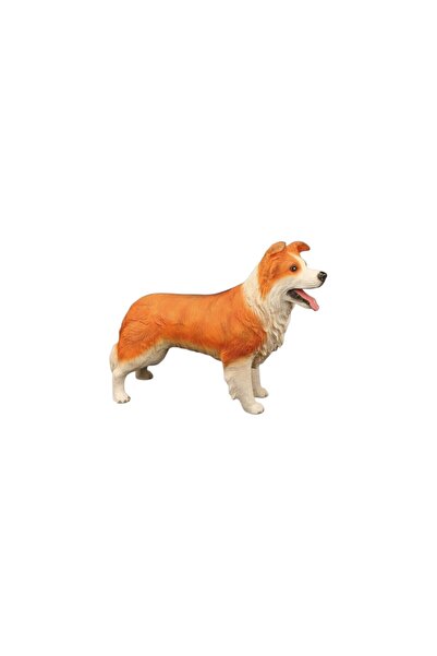 TUFY TOYS KAHVE BEYAZ BORDER COLLIE KÖPEK FİGÜRÜ- MODEL HAYVAN OYUNCAK