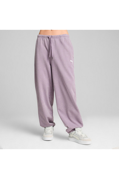 Puma Dare To Relaxed Washed Γυναικείο Μωβ Παντελόνι Φόρμας