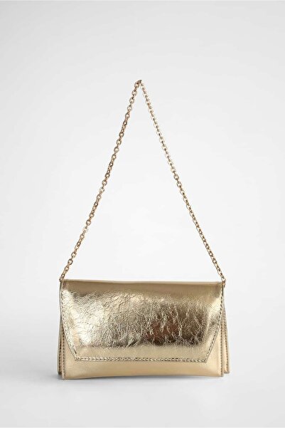 Yuka Atelier Τσάντα Μίνι Μπαγκέτα Chiara με Λεπτομέρεια Αλυσίδας και Γυαλιστε...