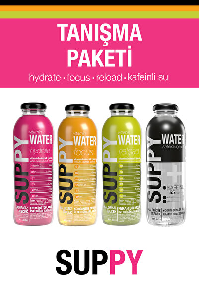 suppy Tanışma Paketi 414 ml Hydrate Focus Reload Kafeinli Su 4'lü