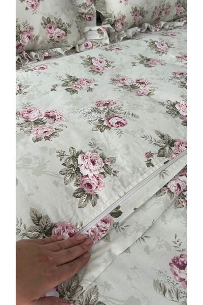 AHSEN TASARIM Ruffled Sheet Set with Elasticated Skirt, Duvet Cover Set, Bedspread, Quilt Set