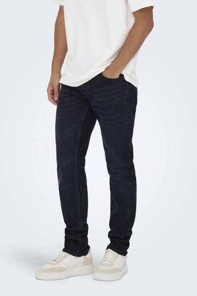 Only & Sons OnsLoom Slim 4377 EY Box Jeans Ανδρικό Τζιν Παντελόνι Μπλε Μαύρο ...