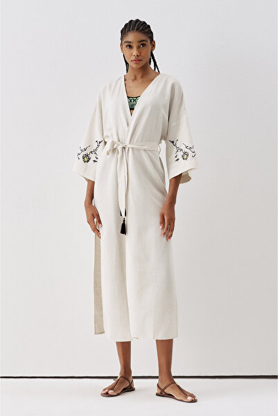 Sagaza Studio SS6186 Λινό Κιμονό με δέσιμο