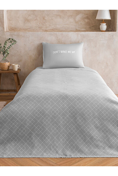 LC Waikiki YK PLUS LCW HOME Σετ Πικέ Μονό Μέγεθος με Τυπωμένο Σλόγκαν