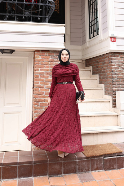 TATULA Lace Detailed Design Dress