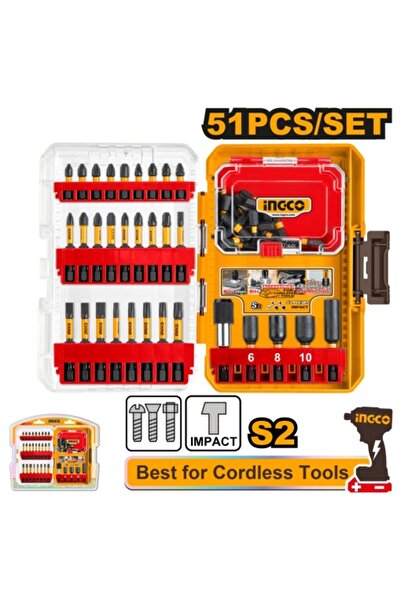 Ingco Σετ Μυτών Κρούσης για Ασύρματα Εργαλεία 51 τεμάχια AKDL 25106
