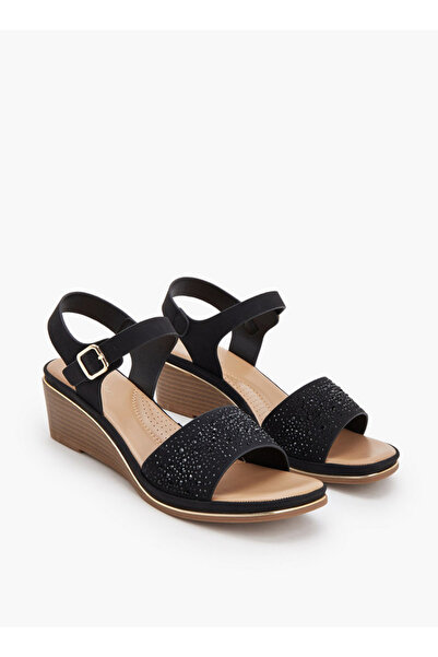 Le Confort Women Rhinestone Embellished Wedge Heel Sandals