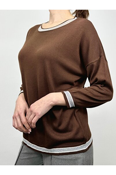 GND Μπλούζα από βισκόζη με γιακά και τελείωμα μανίκιας με γκλίτερ, λεπτή και ...