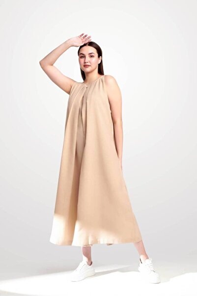 OEMS فستان سارين ساندز طويل مطوي - مقاس 2XL