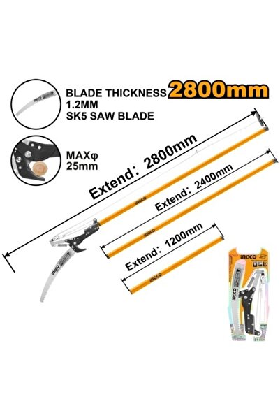 Ingco HEPS 25281 Χειροκίνητο Πριόνι Κλαδέματος με Τηλεσκοπικό Κοντάρι