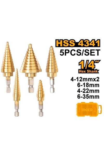 Ingco Σετ Κωνικών Τρυπανιών 5 τεμαχίων AKSDS 2051