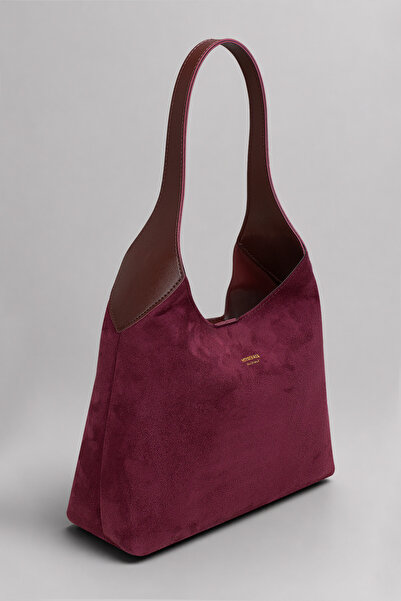Housebags Hudson Shoulder Bag - Structured Silhouette, Vintage Burgundy
