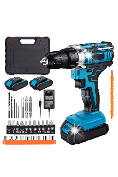 CasaDesteapta.ro Σετ δράπανου και κατσαβιδιών με 2 μπαταρίες