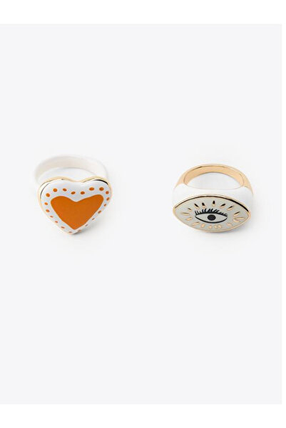 Meva Takı ve Aksesuar Heart & Evil Eye Ring Set I Me'Vintage Collection