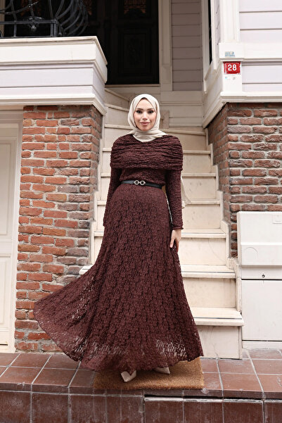 TATULA Lace Detailed Design Dress