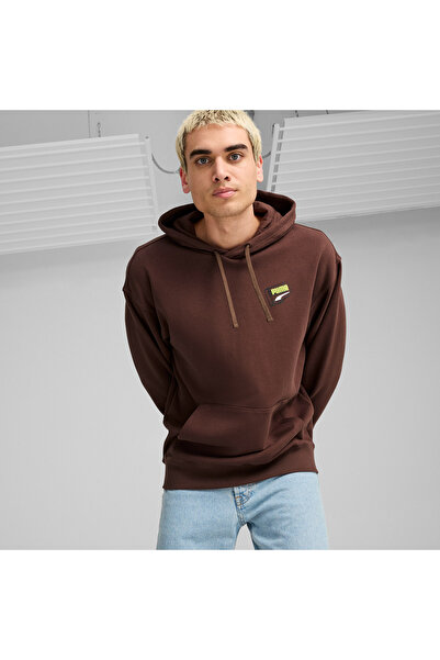 Puma Downtown Graphic Hoodie Unisex Brown Hoodie