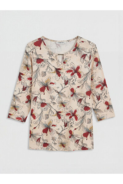 LC Waikiki Mixed bicycle collar floral blouse from gulis clothing