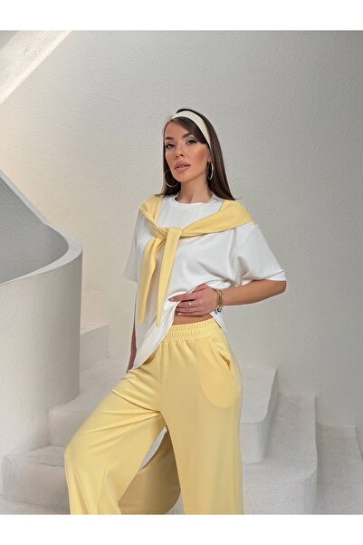 Paraf style Σετ με φουλάρι, μπλουζάκι με λαιμόκοψη ποδηλάτου και παντελόνι