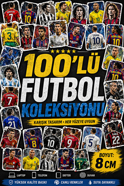 Rabona Fashion Set od 100 fudbalskih stikeri – Legendarne fudbalske igrače, m...