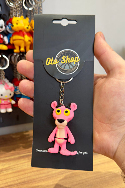 OTOSHOPTR Pembe Panter Anahtarlık & Çanta Süsü (Hareketli. Hediyelik, Oyuncak...