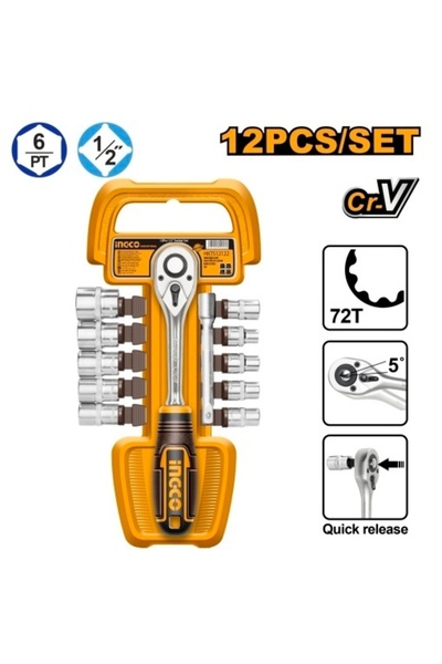 Ingco Σετ Καρυδάκια 1/2 12 τεμάχια HKTS 12122