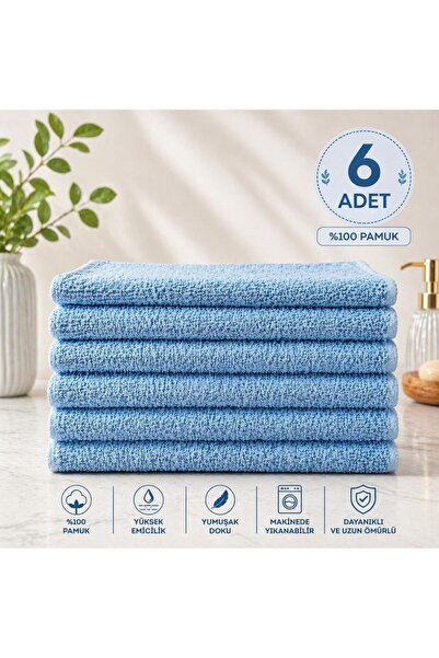 S&R 6 τεμάχια 30x30 εκ. Μπλε πετσέτες χεριών και προσώπου Πετσέτες κουζίνας Μ...