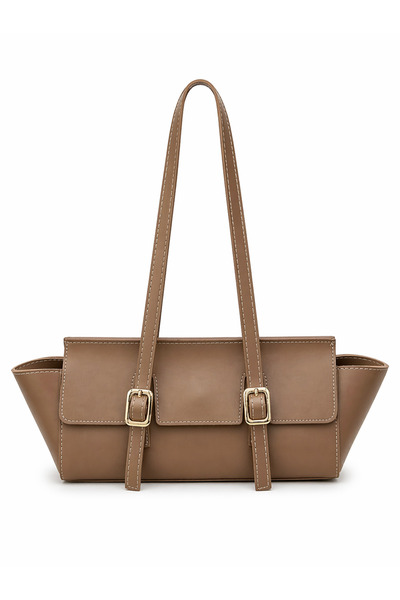 Madamra Γυναικεία τσάντα χειρός και ώμου από βιζόν με λεπτομέρεια ζώνης, κομψ...