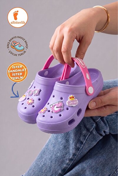 AlbiShoes Gezer Süslü Papuci pentru fete cu față închisă, sandale, pentru gră...
