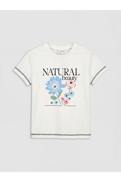 LC Waikiki Peak New Season Crew Neck Floral Printed Girls' T-Shirt