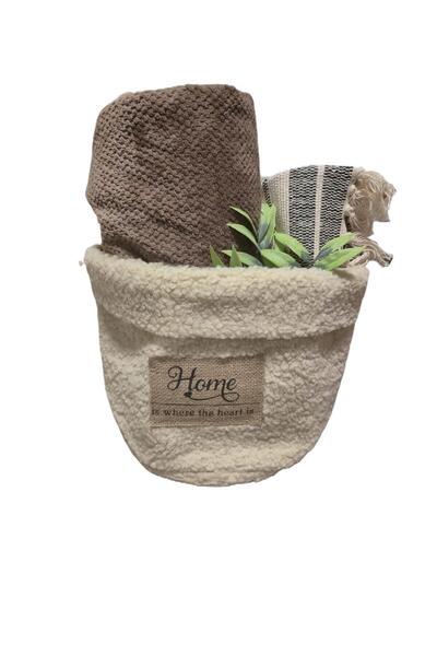 Home Set cadou confortabil – Pătură, covoraș textil și decorațiuni