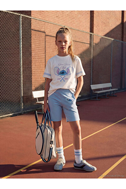 LC Waikiki Μπλε κολάν για κορίτσια με στάμπα Stitch από την GÜLİS GİYİM