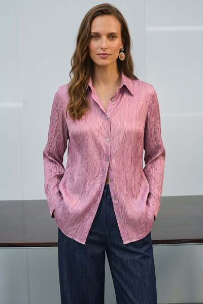 Sateen Χαλαρό Πουκάμισο - Ροζ