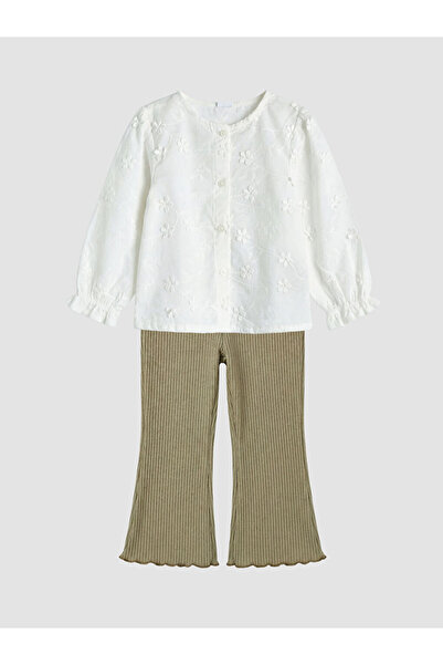 LC Waikiki Lcw Babyecru Embroidered Baby Girl Set