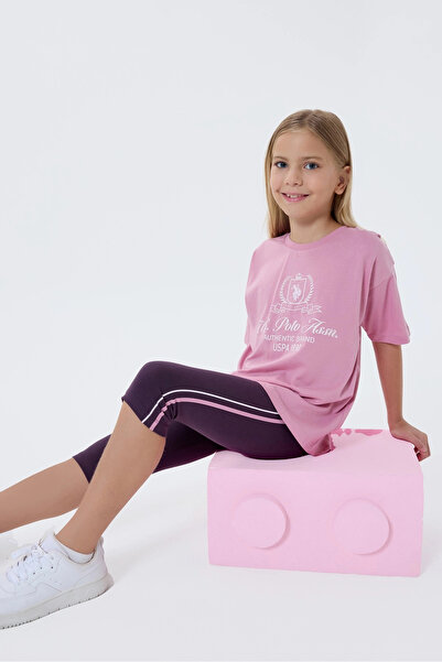 U.S. Polo Assn. 4-15 Yaş Lisanslı Us Polo Assn Kız Çocuk Takım-Pembe