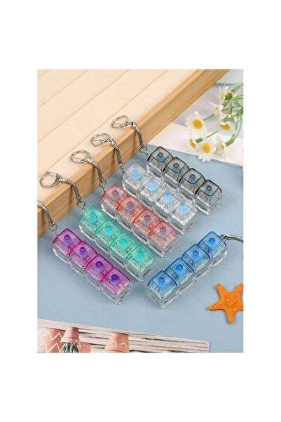 ROZIA LED Işıklı Mekanik Tuş Hissiyatlı Mini Klavye Anahtarlık Stres Azaltıcı Fidget