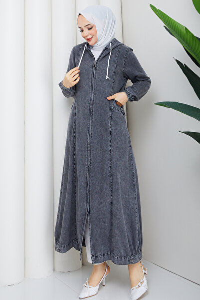 Pamuk Butik Γυναικεία φούστα με φερμουάρ και τζιν καπέλο