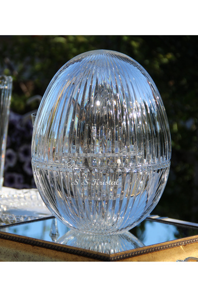 es es kristal CAM KESME EL İŞÇİLİĞİ YUMURTA KAŞIKLIK / DİK KESME / 21*30cm