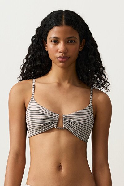 Oysho Çizgili üçgen bikini üstü