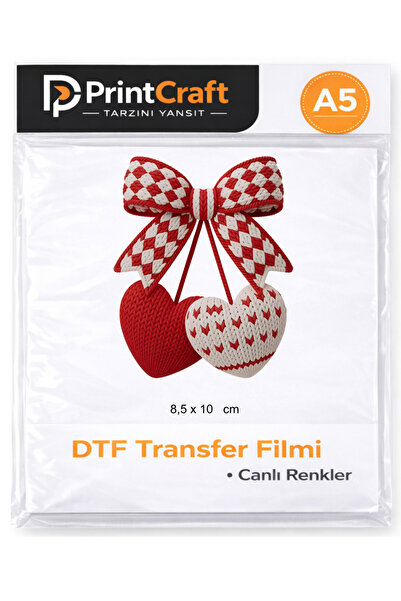 Palo Santo 8,5x10 cm Kırmızı Beyaz Örgü Kiraz Modeli Ütü ile Yapışan DTF Tran...