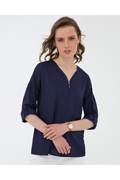 Pierre Cardin Μακρυμάνικο πουκάμισο σε μπλε ναυτικό χρώμα με άνετη εφαρμογή