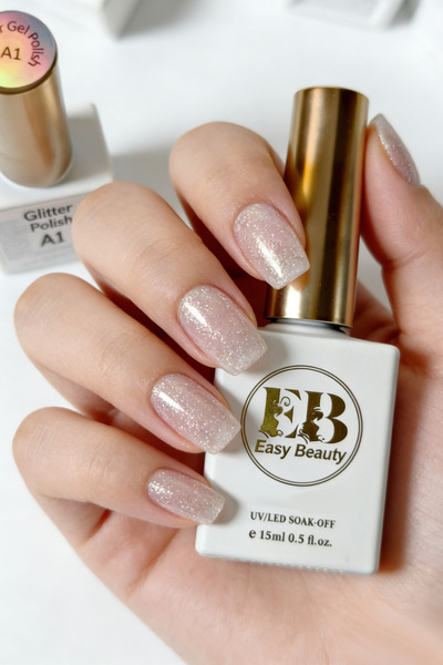 Easy Beauty 15ml Aura Deniz Kabuğu Kalıcı Oje - Protez Tırnak Ojesi - GLITTER...