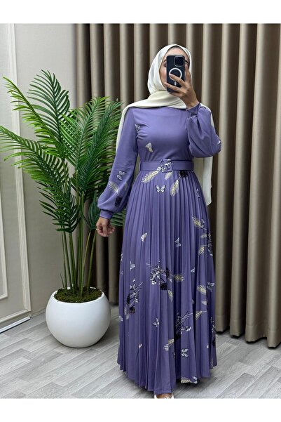 azeldembutik tesettür çiçekli abiye